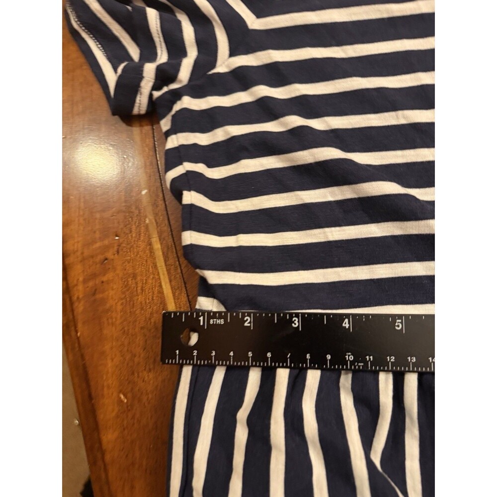 Boden Emma Tiered Jersey Midi Dress Blue and White Stripes SIZE 8P - Picture 12 of 14